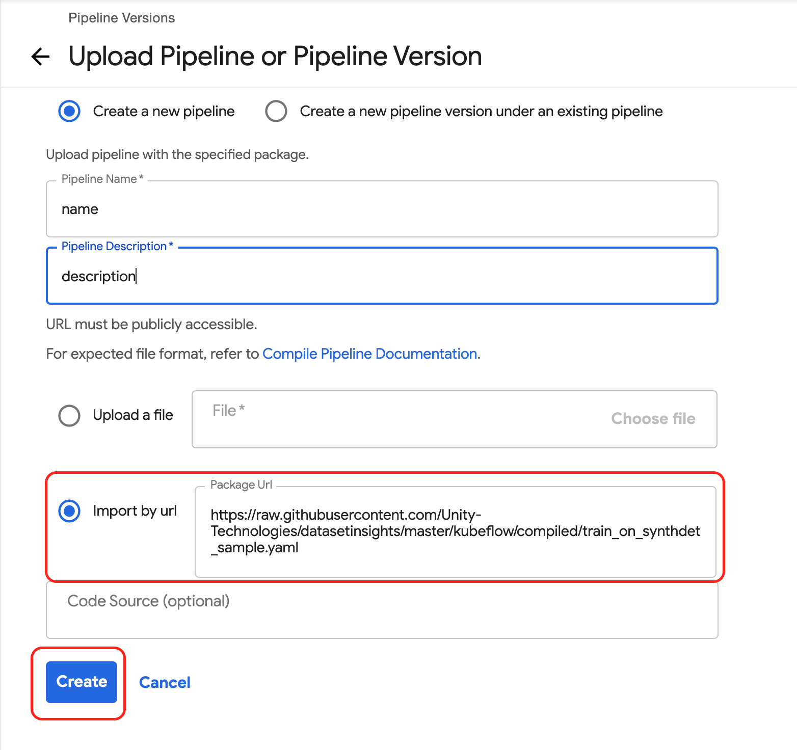 upload pipeline